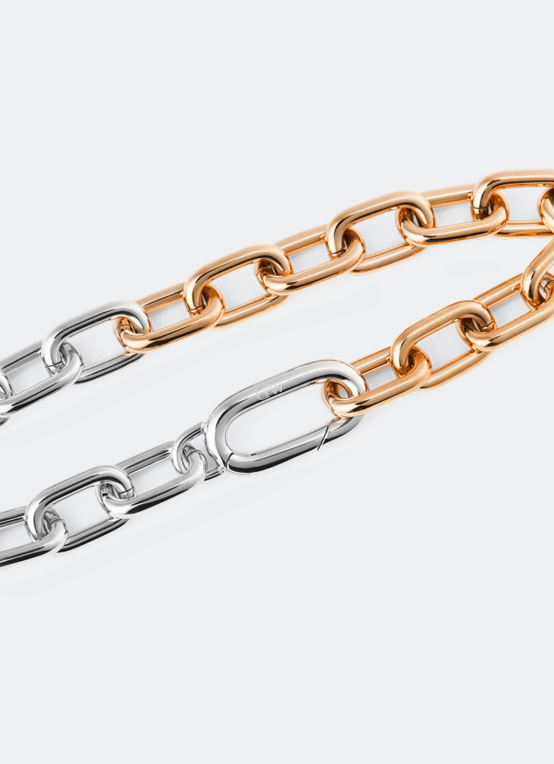 Daniel Wellington Two Tone Link Bracelet 175mm S RG Chain Details