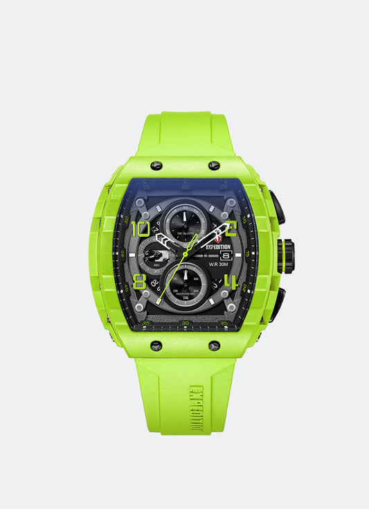 Expedition Chronograph Men Quartz FKM Band Green Black Dial 47x51mm - E6782MCRLEBA