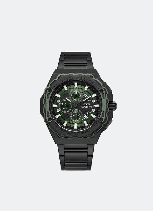 Expedition Chronograph Men Quartz Band Black Green 45mm - E6824MCBIPGN