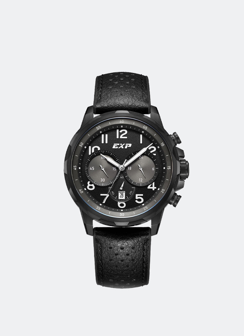 Expedition Chronograph Men Quartz 2 in 1 Band Black Black Dial 44mm - E6843MCRIPBA