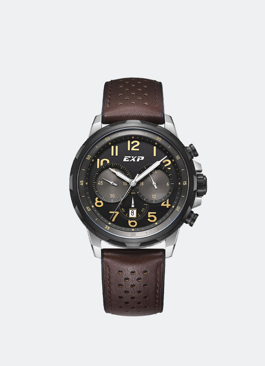 Expedition Chronograph Men Quartz 2 in 1 Band Silver Black Dial 44mm - E6843MCRTBBAIV