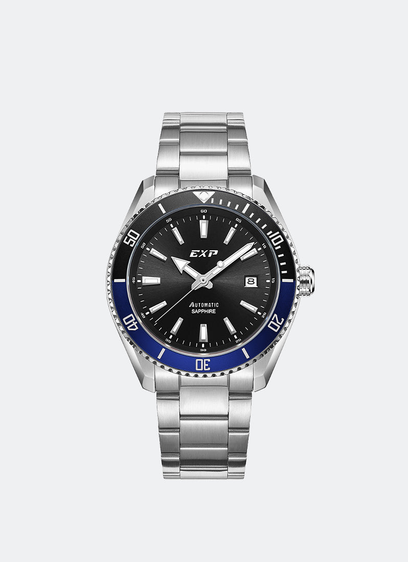 Automatic Sapphire Boxset Men Black & White Dial Black & Blue Stainless Steel Silver - 42mm E6860MABSSBABU