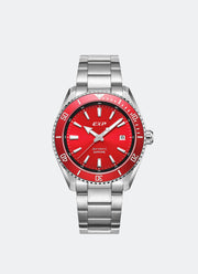 Automatic Sapphire Boxset Men Red & White Dial Stainless Steel Silver - 42mm E6860MABSSRE