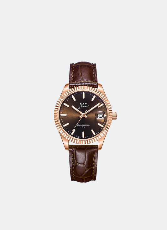 Expedition Pair Women Quartz Band Rose Gold Brown 32mm - E6865LDLRGBO