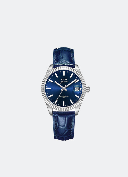 Expedition Pair Women Quartz Band Silver Blue 32mm - E6865LDLSSBU
