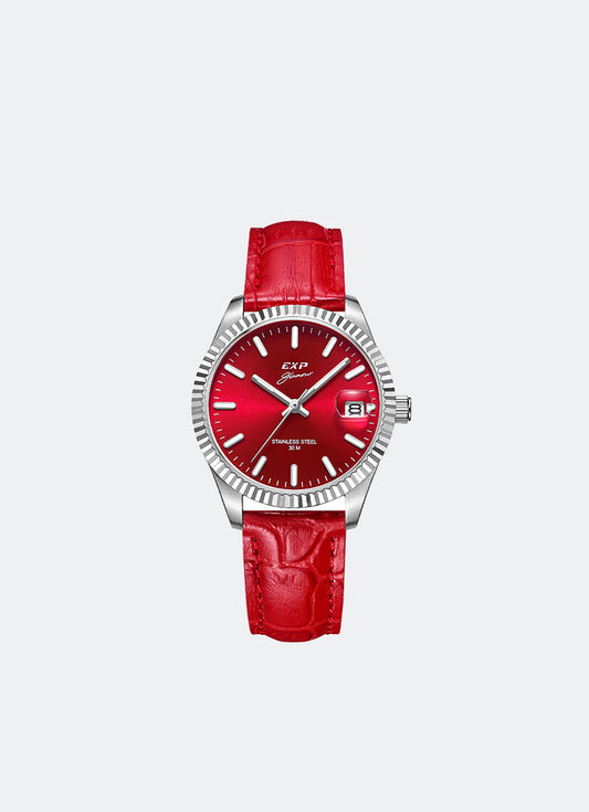 Expedition Pair Women Quartz Band Silver Red 32mm - E6865LDLSSRE