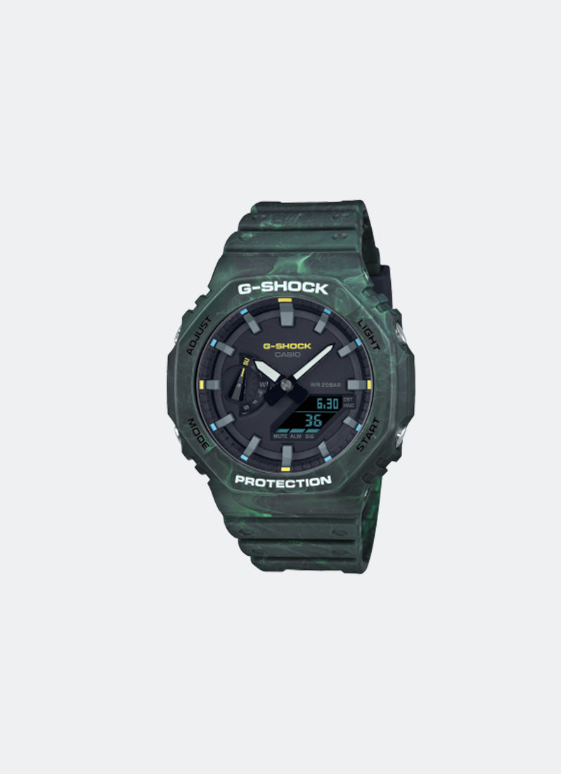 G-Shock Digital analog Black Dial Green Resin Strap