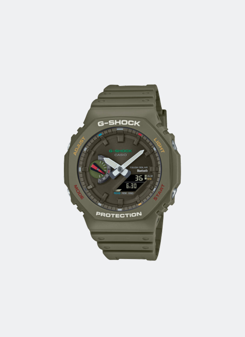 G-Shock Digital Analog Green Dial Green Resin Strap 45.4mm Men
