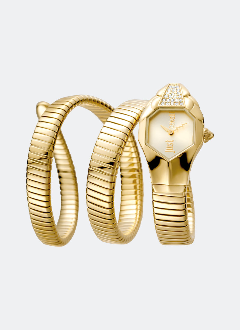 Signature Snake JC1L022 Champagne Dial with Stones Gold - 22 mm Double Round
