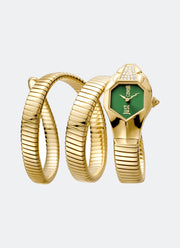 Signature Snake JC1L022 Green Dial with Stones Gold - 22 mm Double Round