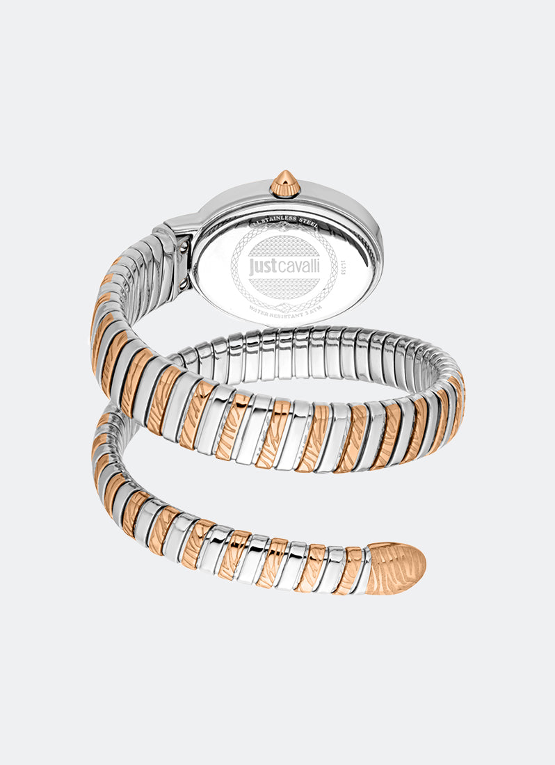 Signature Snake  JC1L353 Silver  Two-tone Silver & Rose Gold - 22 x 31.5mm Single Round