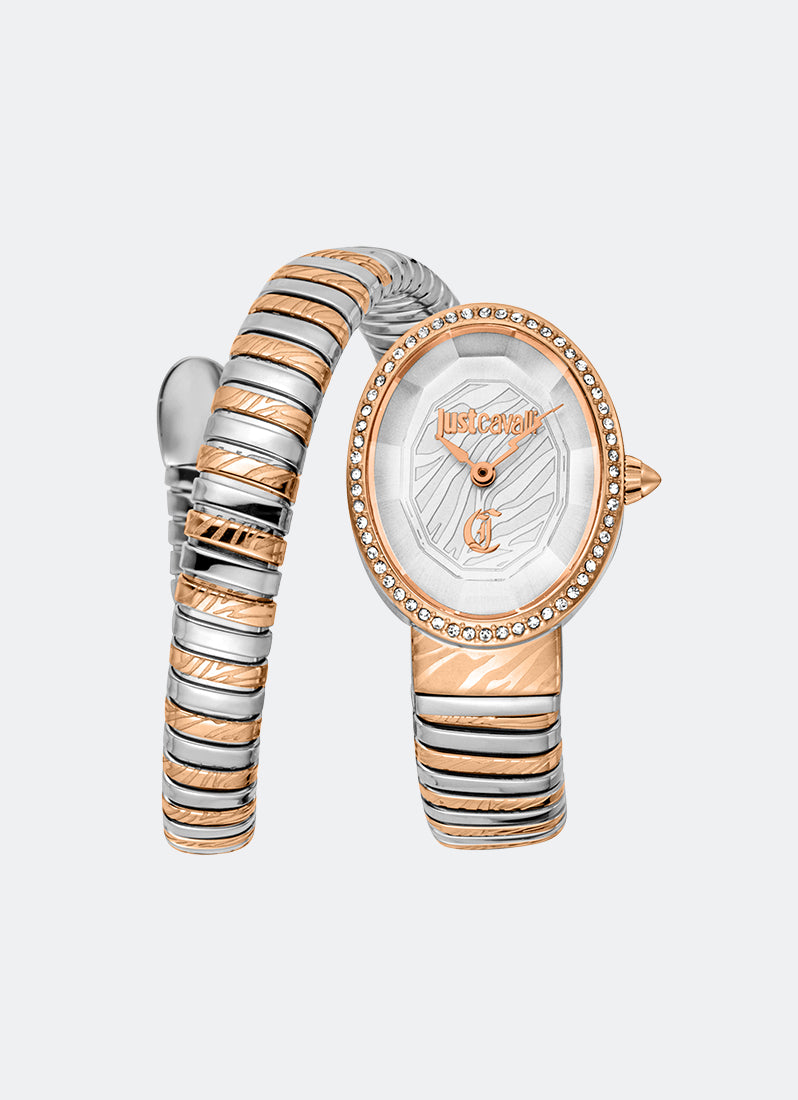 Signature Snake  JC1L353 Silver  Two-tone Silver & Rose Gold - 22 x 31.5mm Single Round