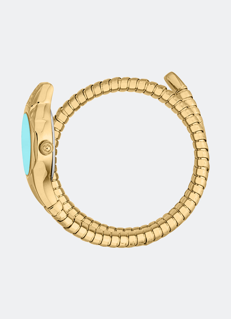Signature Snake JC1L354 Light Blue Gold - 22 x 35.5mm Single Round