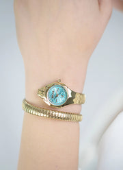 Signature Snake JC1L354 Light Blue Gold - 22 x 35.5mm Single Round