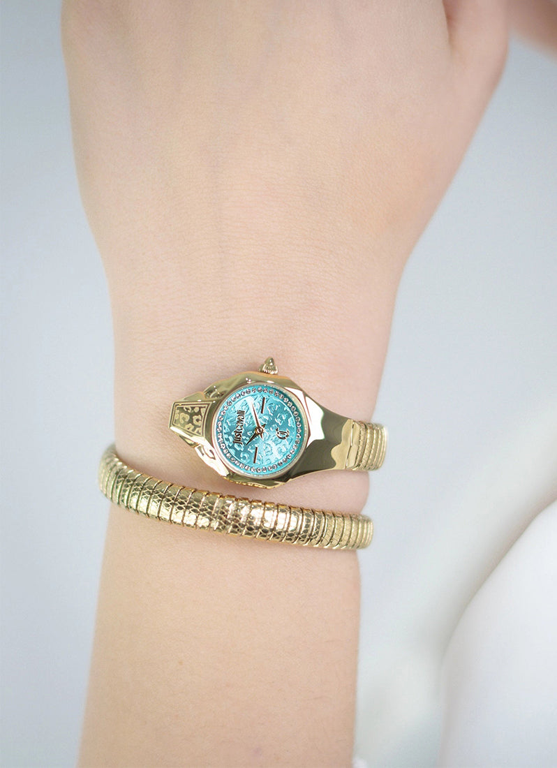 Signature Snake JC1L354 Light Blue Gold - 22 x 35.5mm Single Round
