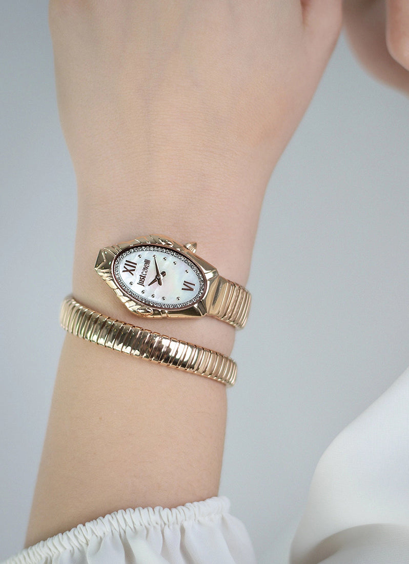 Signature Snake JC1L357 White MOP Rose Gold - 25 x 39mm Single Round