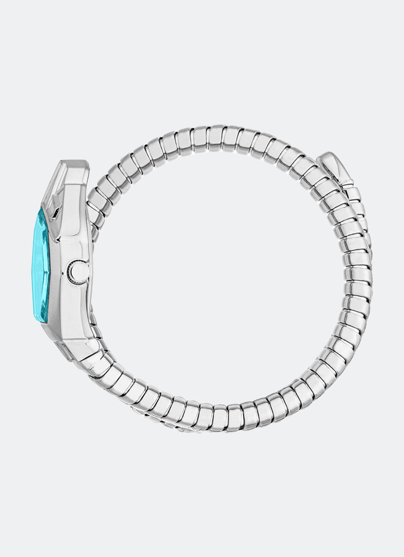 Signature Snake JC1L358 Light Blue Silver - 23 x 32.5mm Single Round