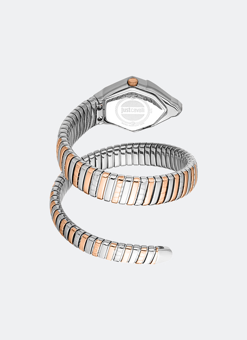 Signature Snake JC1L358 White MOP Two-tone Silver & Rose Gold - 23 x 32.5mm Single Round