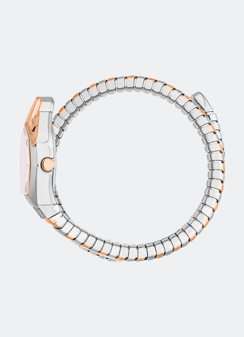 Signature Snake JC1L358 White MOP Two-tone Silver & Rose Gold - 23 x 32.5mm Single Round