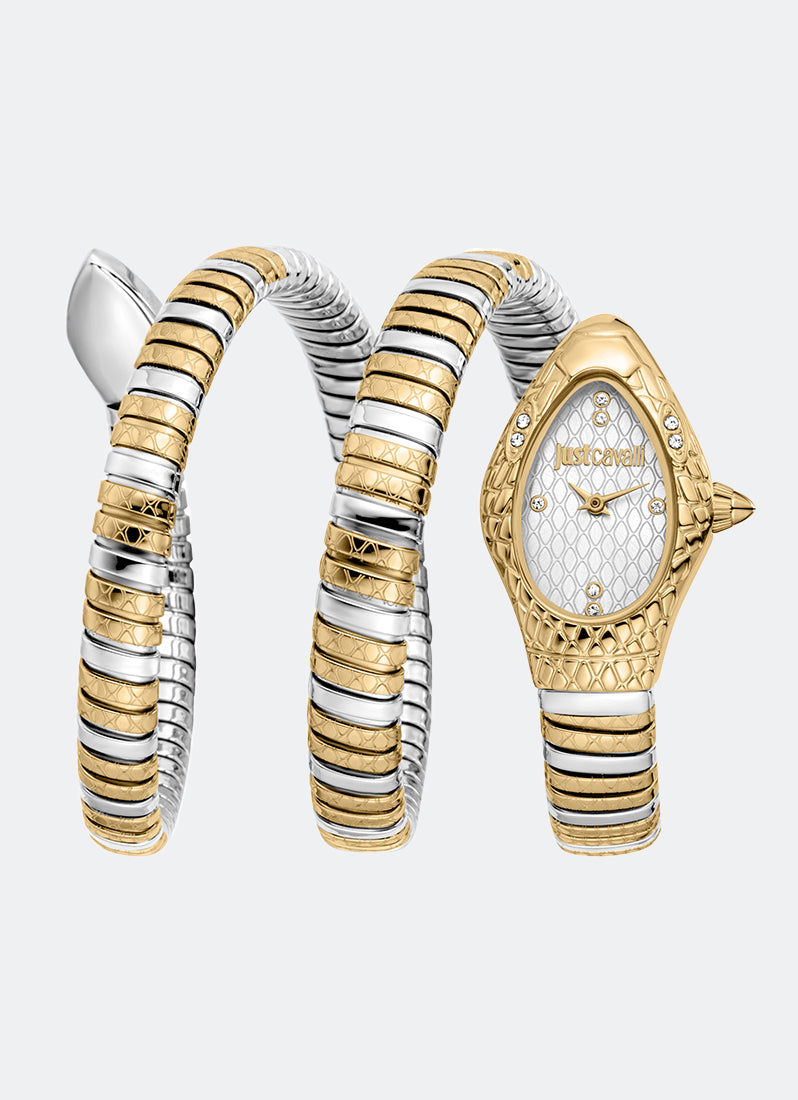 Signature Snake JC1L374 Silver Two-tone Silver & Gold - 20 x 34.5mm Double Round