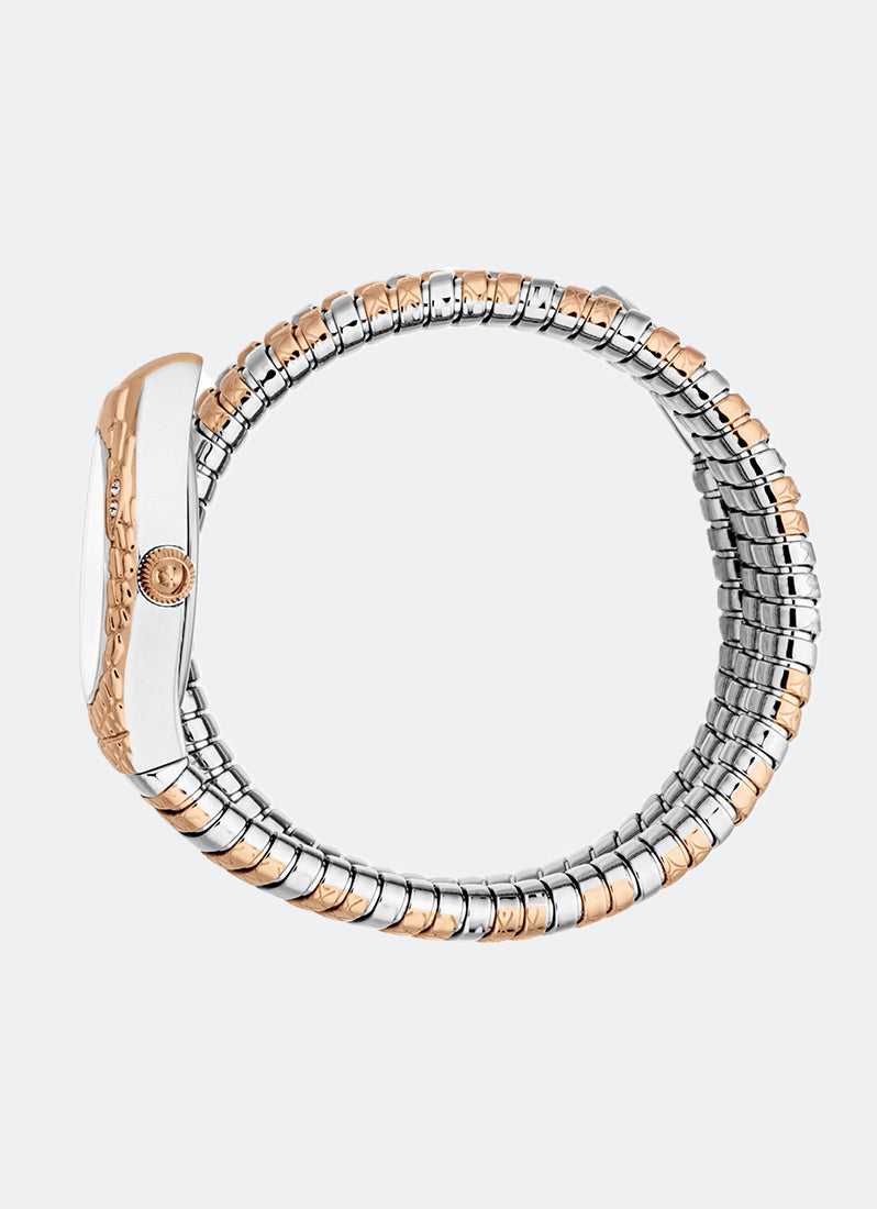 Signature Snake  JC1L374 Silver  Two-tone Silver & Rose Gold - 20 x 34.5mm Double Round