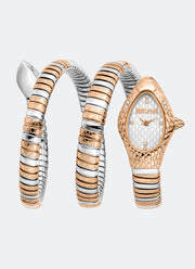 Signature Snake  JC1L374 Silver  Two-tone Silver & Rose Gold - 20 x 34.5mm Double Round