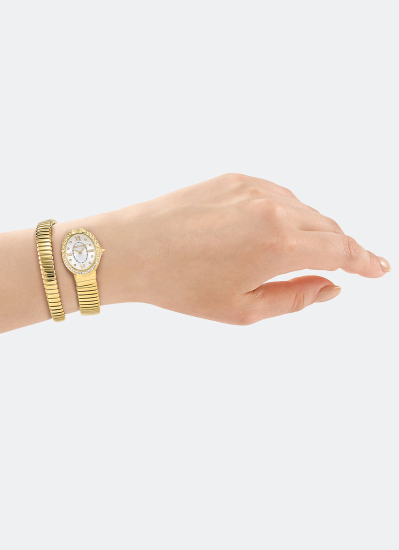 Signature Snake JC1L390 Silver Gold - 22 x 31mm Single Round