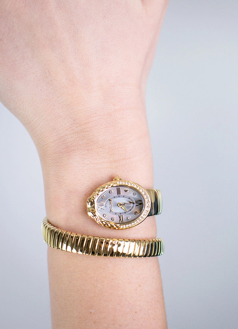 Signature Snake JC1L390 Silver Gold - 22 x 31mm Single Round