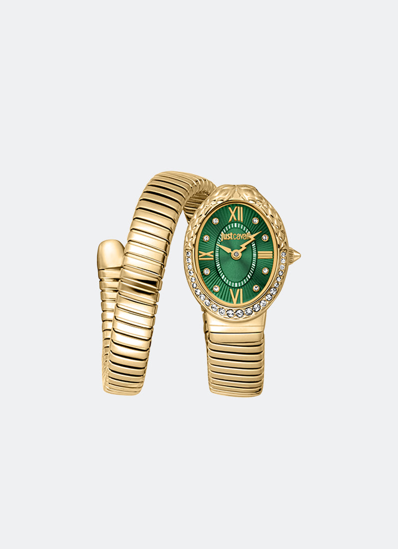 Signature Snake JC1L390 Dark Green Gold - 22 x 31mm Single Round