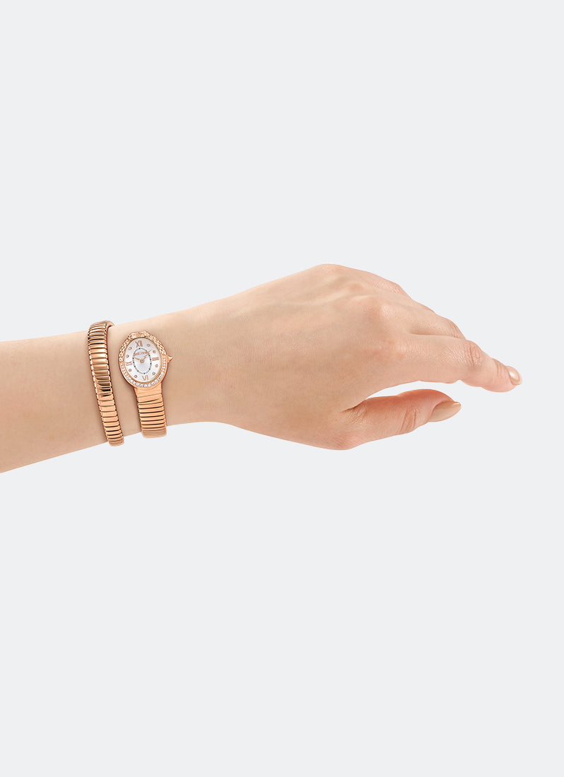 Signature Snake JC1L390 Silver Rose Gold - 22 x 31mm Single Round