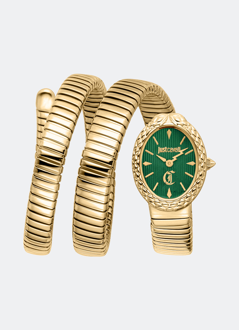 Signature Snake JC1L391 Dark Green Gold - 22 x 31mm Double Round