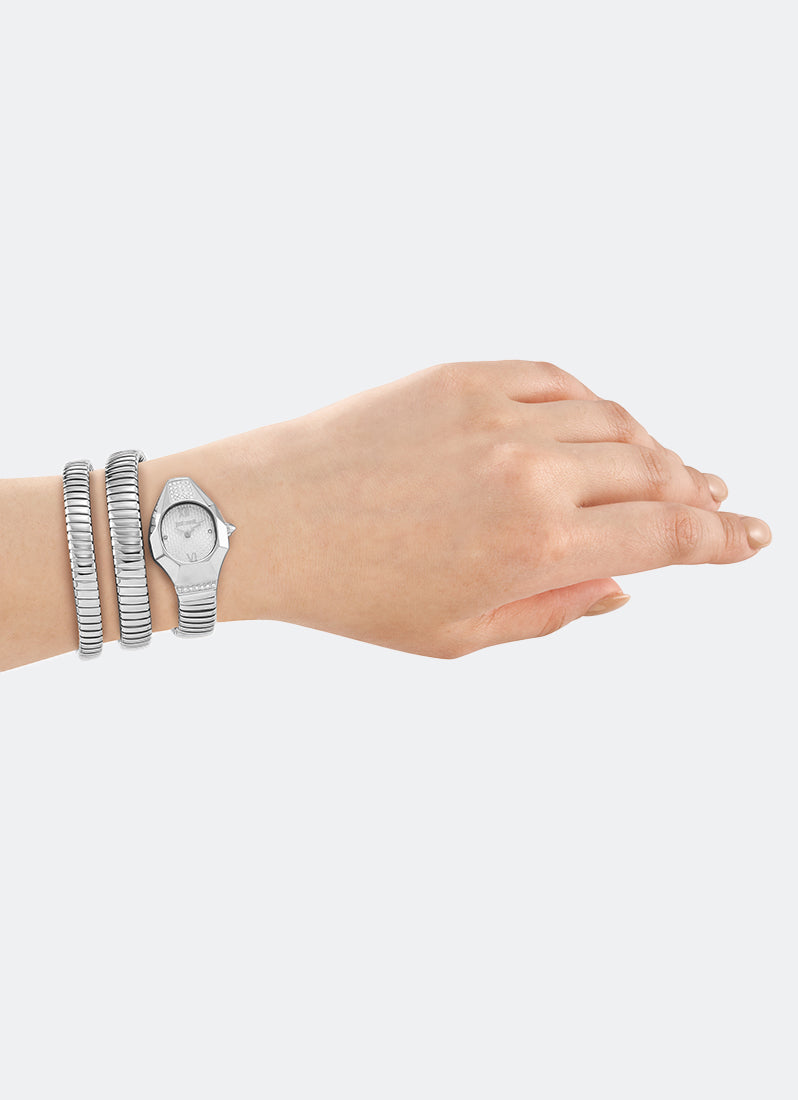 Signature Snake JC1L397 Silver Silver - 23.5 x 35.5mm Double Round