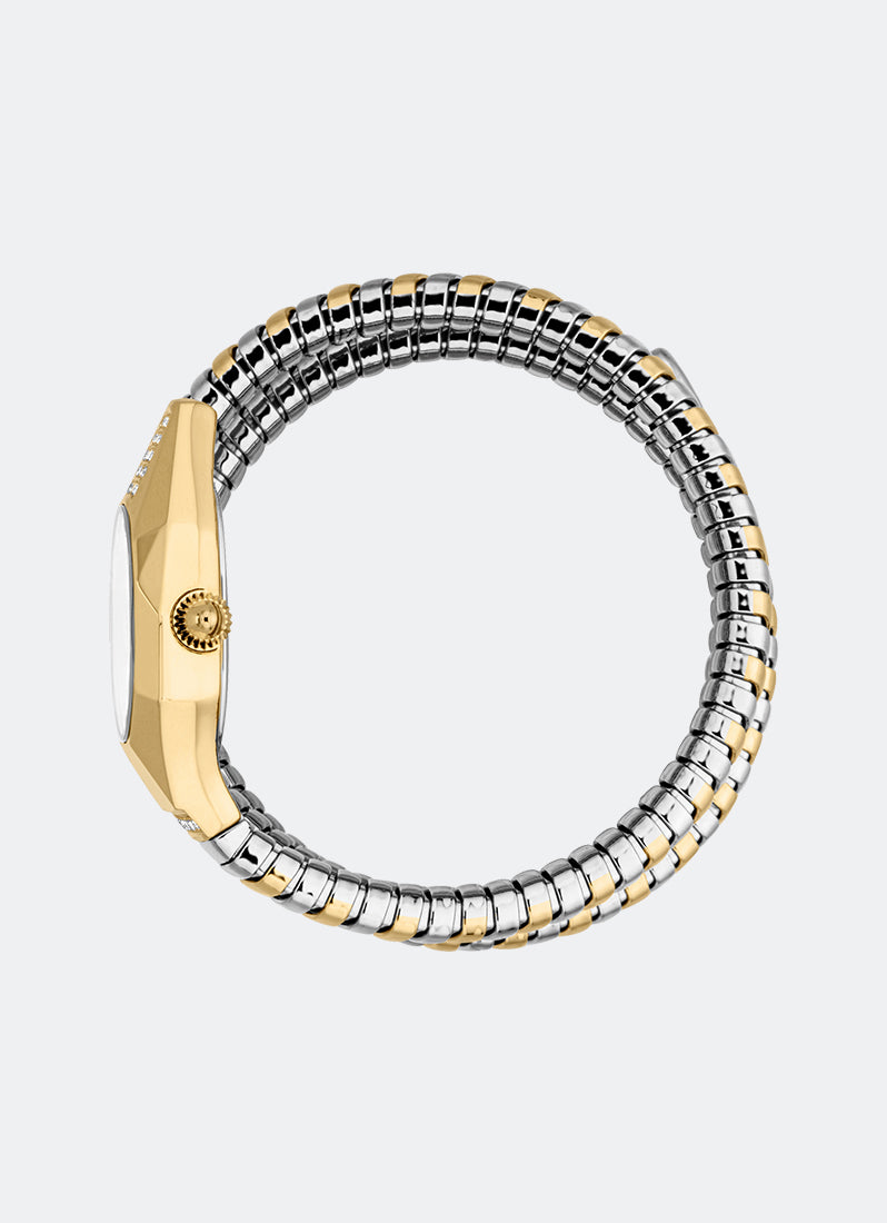 Signature Snake JC1L397 Silver Two-tone Silver & Gold - 23.5 x 35.5mm Double Round