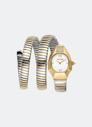 Signature Snake JC1L397 Silver Two-tone Silver & Gold - 23.5 x 35.5mm Double Round