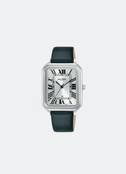 Jam Tangan Alba Alba Silver Dial Black Leather 29x40.5 mm AH7DX7