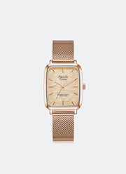 Jam Tangan Alexandre Christie Classic Steel Men Band Quartz Rose Gold White Dial 28 mm x 40 mm AC8699MHBRGSL