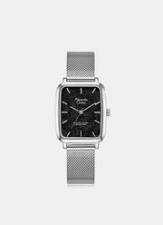 Jam Tangan Alexandre Christie Classic Steel Men Band Quartz Silver Black Dial 28 mm x 40 mm AC8699MHBSSBA