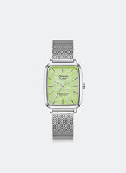 Jam Tangan Alexandre Christie Classic Steel Men Band Quartz Silver Green Dial 28 mm x 40 mm AC8699MHBSSLE