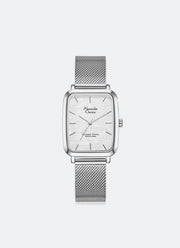 Jam Tangan Alexandre Christie Classic Steel Men Band Quartz Silver White Dial 28 mm x 40 mm AC8699MHBSSSL