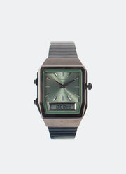 Jam Tangan Alexandre Christie DiGi Ladies Band Analog Digital Black Green Dial 34mm AC2B37LHBIGGN