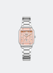 Jam Tangan Alexandre Christie Ladies Passion Ladies Band Date Silver Peach Dial 26 x 34.5mm AC2B69LDBSSRG