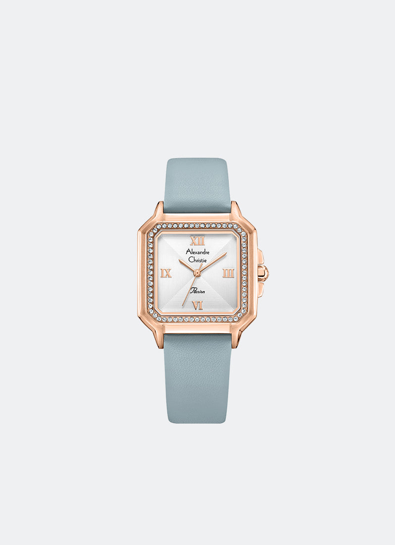 Jam Tangan Alexandre Christie Ladies Passion Ladies Band Quartz Rose Gold White Dial 28.5 x 35.5mm AC2B32LHLRGSLGR
