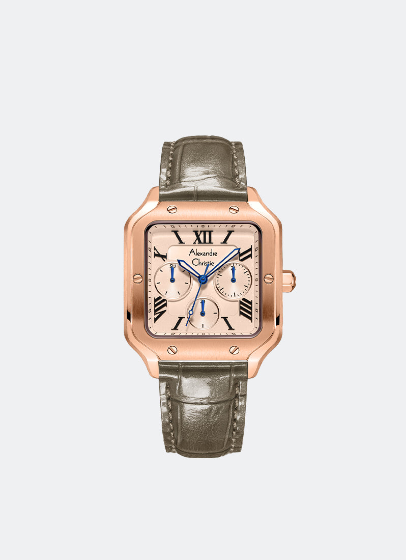 Jam Tangan Alexandre Christie Multifunction Boyfriend Band Multifunction Rose Gold Rose Gold Dial 35 x 41mm - AC2B18BFLRGLNBO