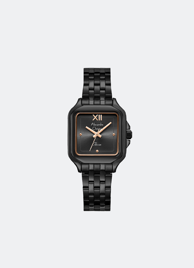 Jam Tangan Alexandre Christie Passion Ladies Band Quartz Black Black Dial 28.5mm AC2B55LHBIPDGRG