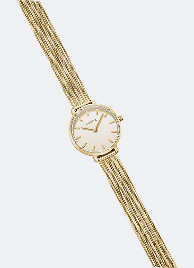 Jam Tangan Breda Beverly Mesh Gold Metal Watch 25mm - 1760A
