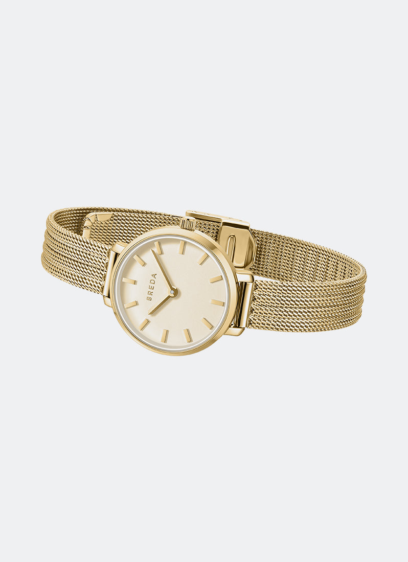 Jam Tangan Breda Beverly Mesh Gold Metal Watch 25mm - 1760A
