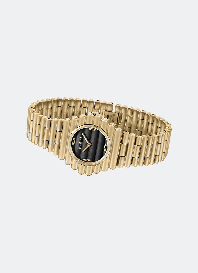 Jam Tangan Breda Coda 1756C Gold Black Metal Bracelet 32 mm 1756C