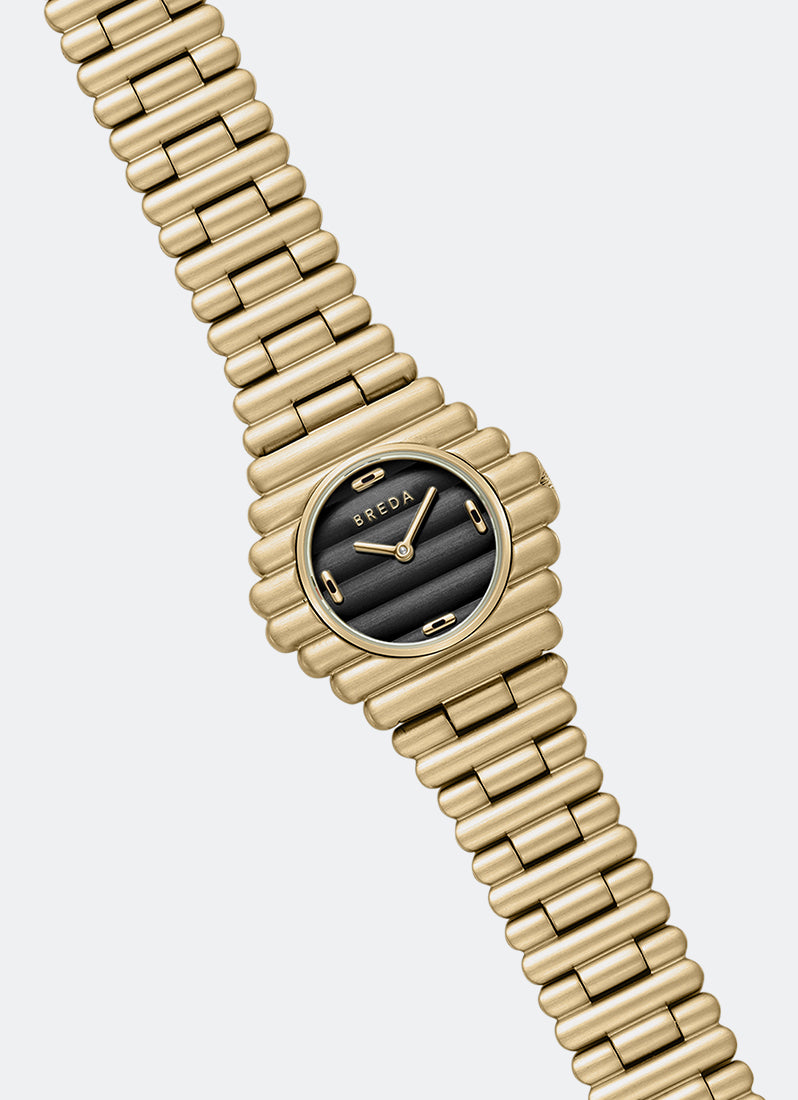 Jam Tangan Breda Coda 1756C Gold Black Metal Bracelet 32 mm 1756C