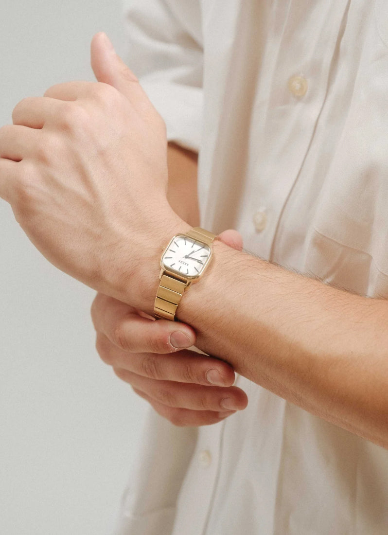Jam Tangan Breda Esther Ivory Dial Gold Metal Bracelet 26mm 1735E