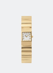 Jam Tangan Breda Groove Ivory Dial Gold Metal Bracelet 16mm 1749C 1